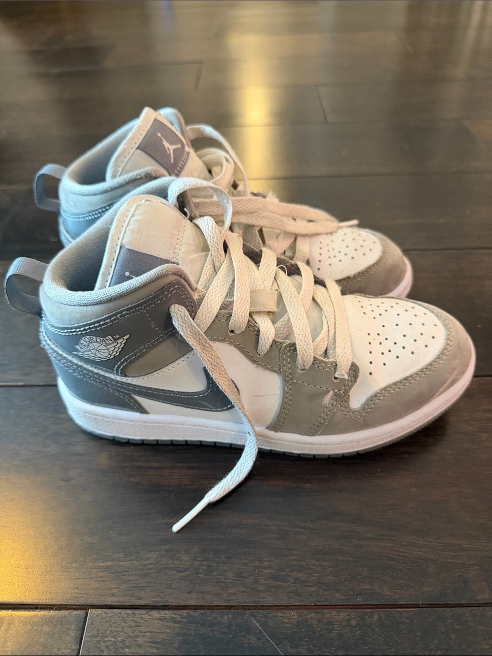 Jordan Kids High-Top Sneakers in Grey and White
